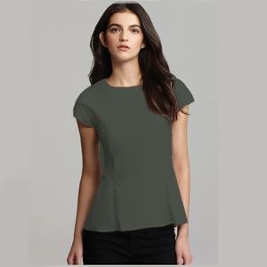 Theory Elili Peplum Top  Army Cargo Green S